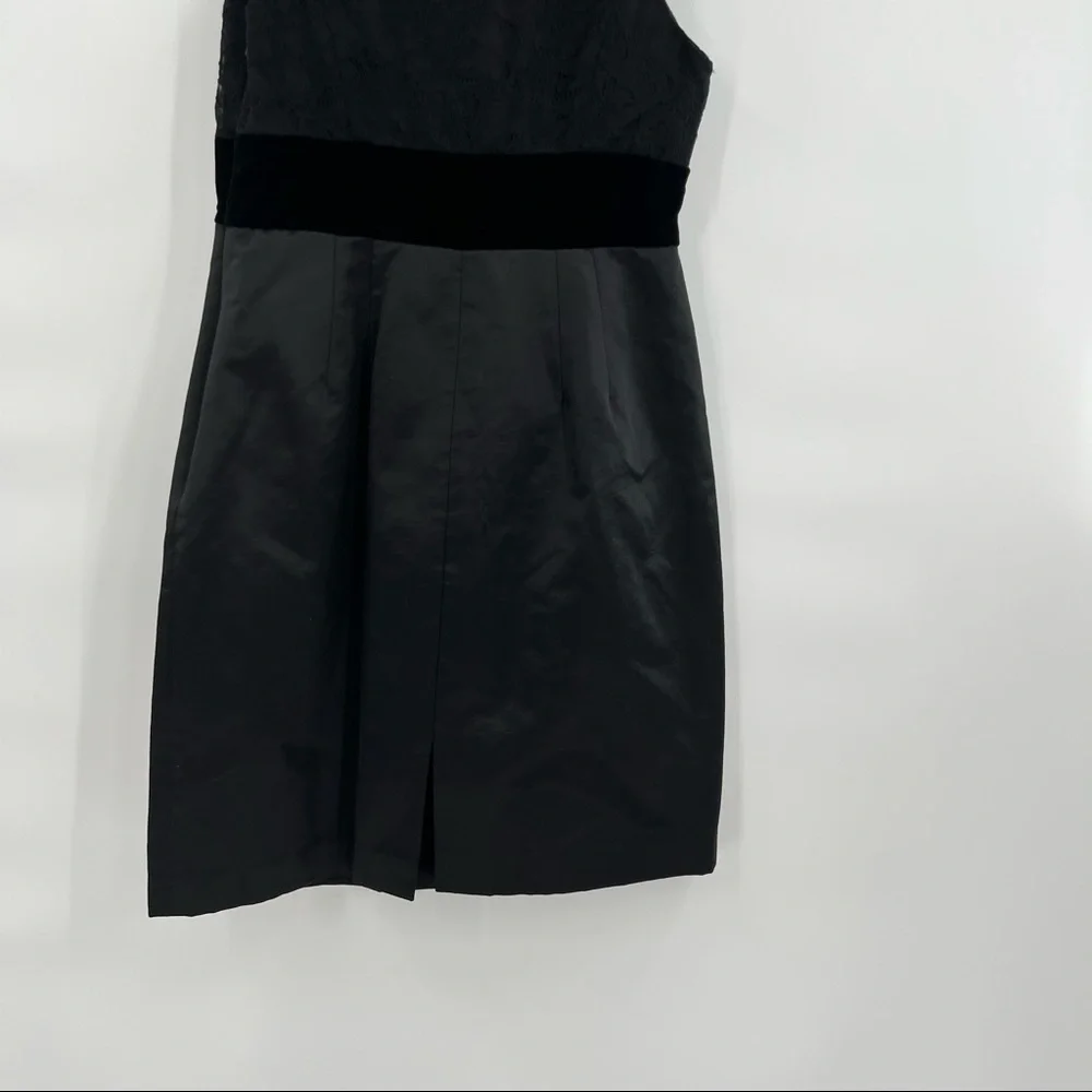 Frock Tracy Reese black ruffle collar seude belt sleeveless dress 4